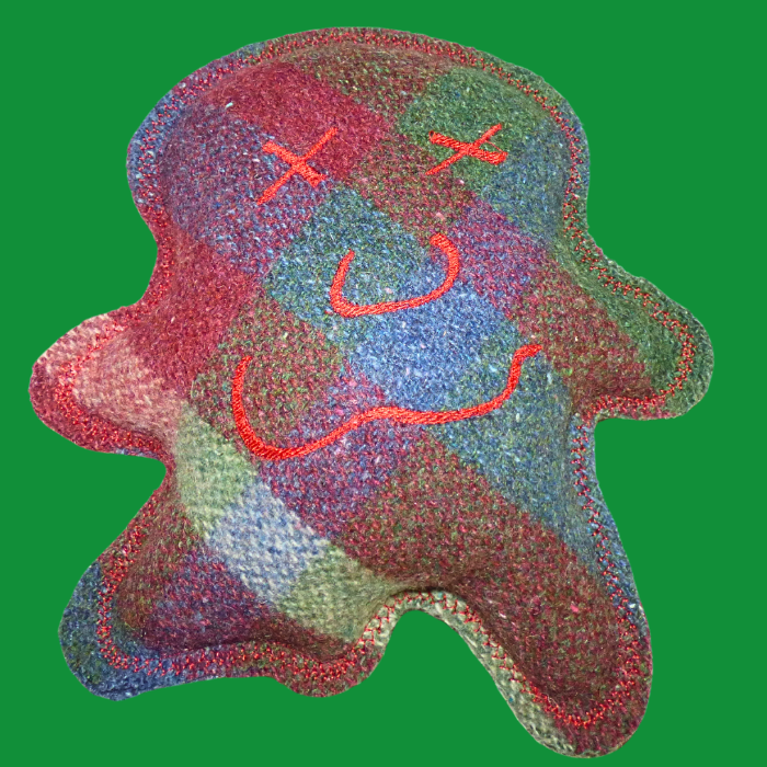 Cuddle Monster, red, blue & green medium 