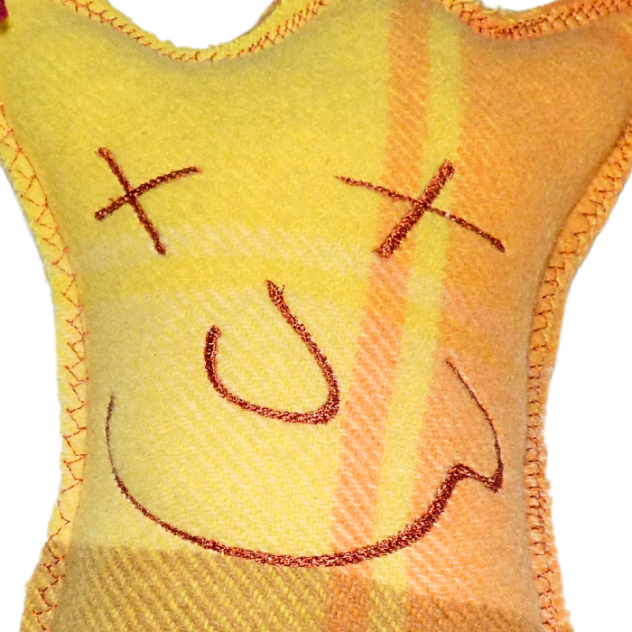 Cuddle Monster orange with marrone fluffy hair Large