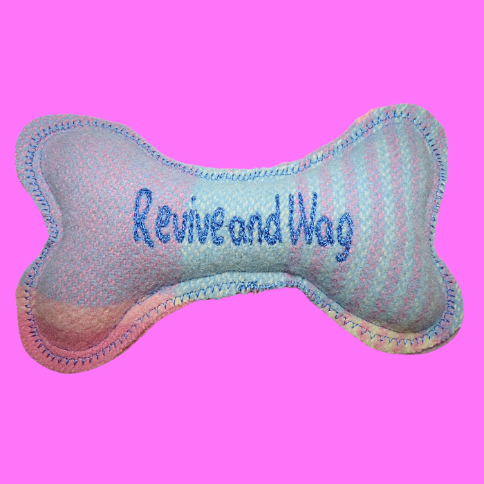 Dog Bone, small pink & blue
