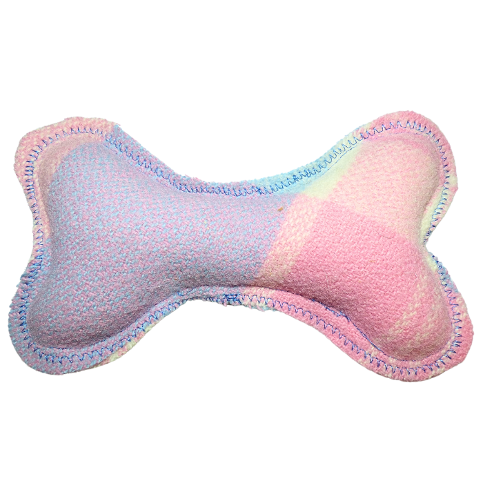 Dog Bone, small pink & blue