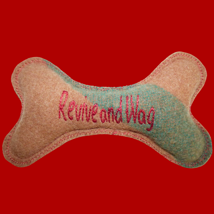 Dog Bone, Medium green stripe