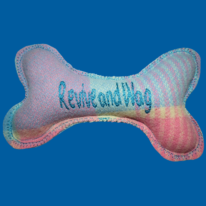 Dog Bone, Medium blue & pink