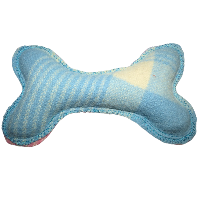 Dog Bone, Medium blue & pink