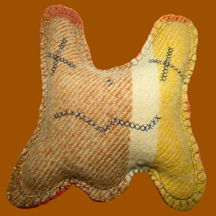 Cuddle Monster, small yellow, cream & brown
