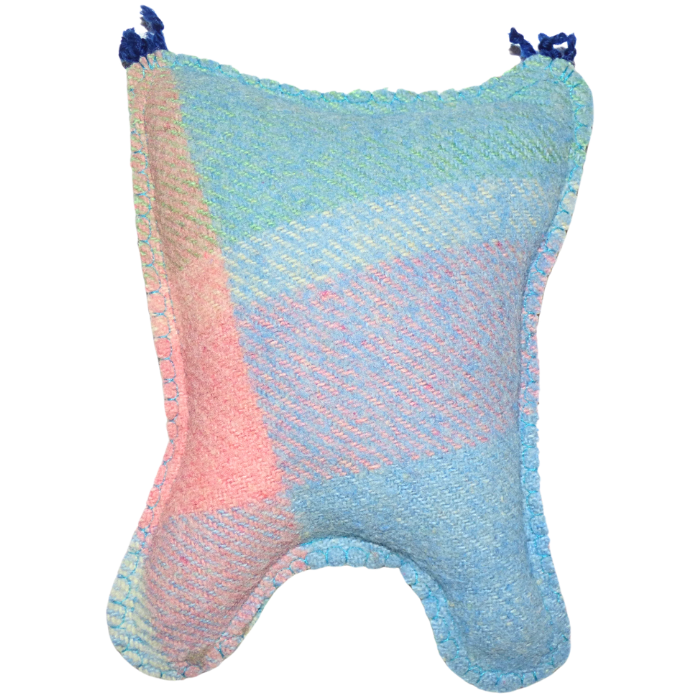 Cuddle Monster, multi-coloured medium with fluffy blue hair