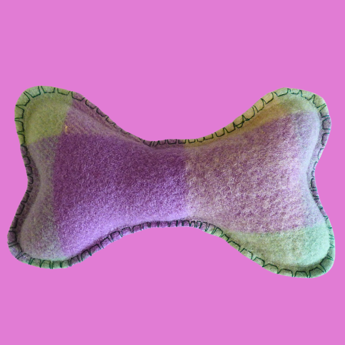 Dog Bone, small purple & green