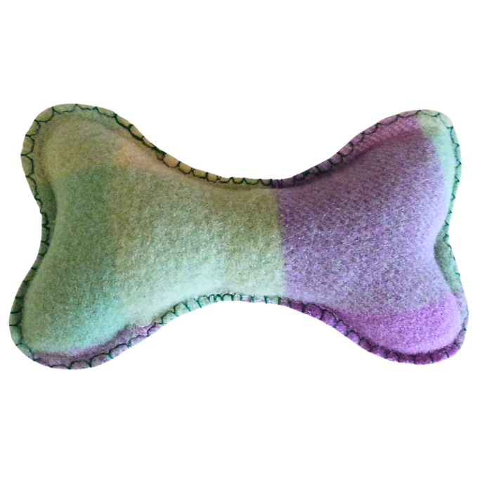 Dog Bone, small purple & green