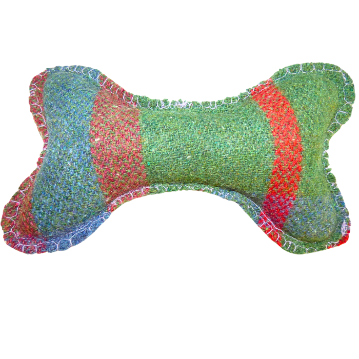 Dog Bone, Medium red, blue & green