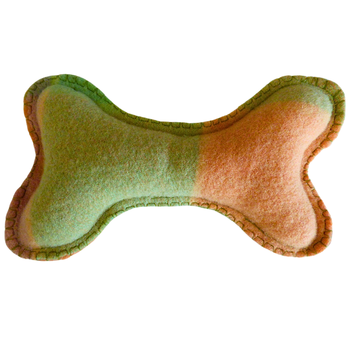 Dog Bone, Medium green, pink & purple