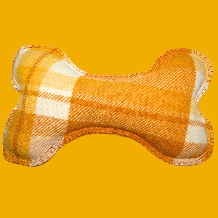 Dog Bone, Large orange & cream