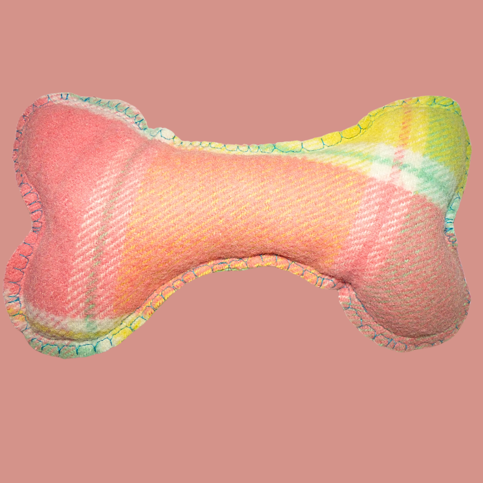 Dog Bone, Large green, yellow & pink