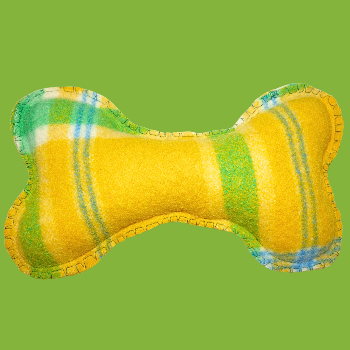 Dog Bone, Large green & yellow 