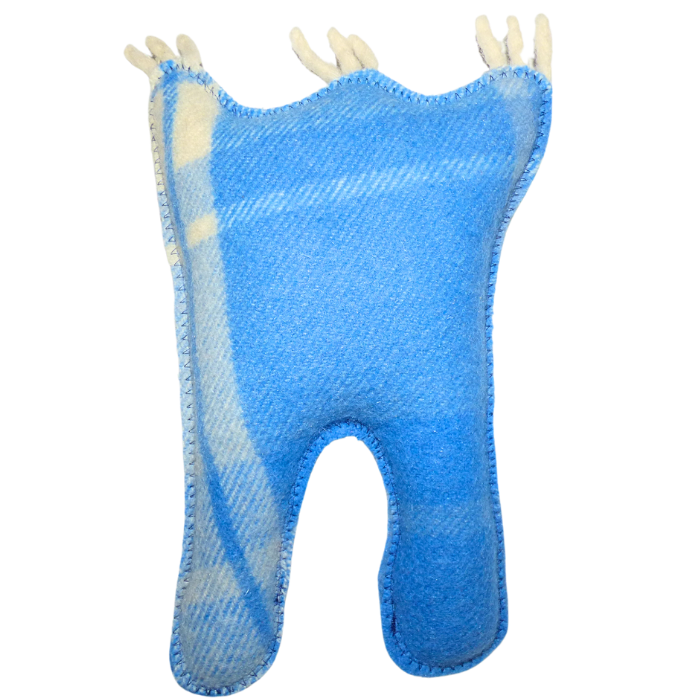 Cuddle Monster blue, blue Large with spiky white hair