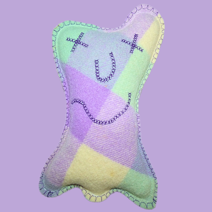 Cuddle Monster, Medium green, cream & purple