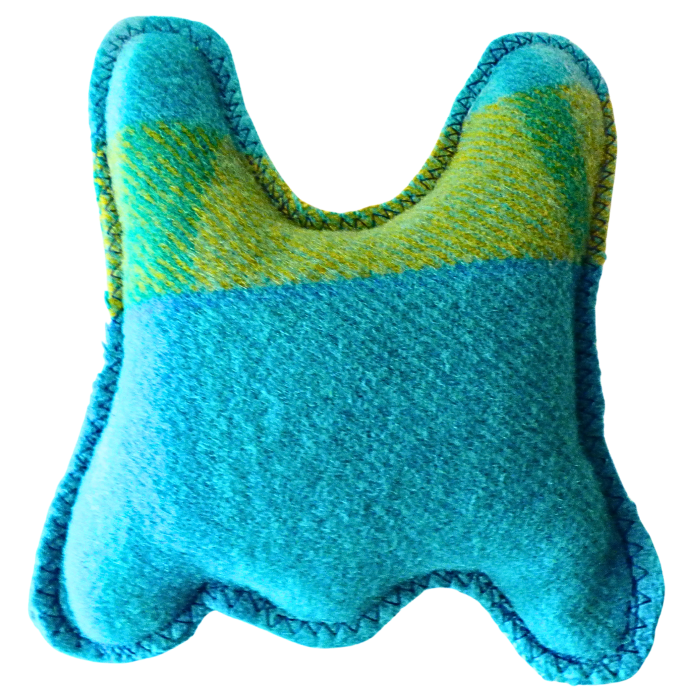 Cuddle Monster, small blue, yellow & cream