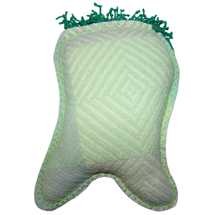 Cuddle Monster, Medium green & purple with green fluffy hair