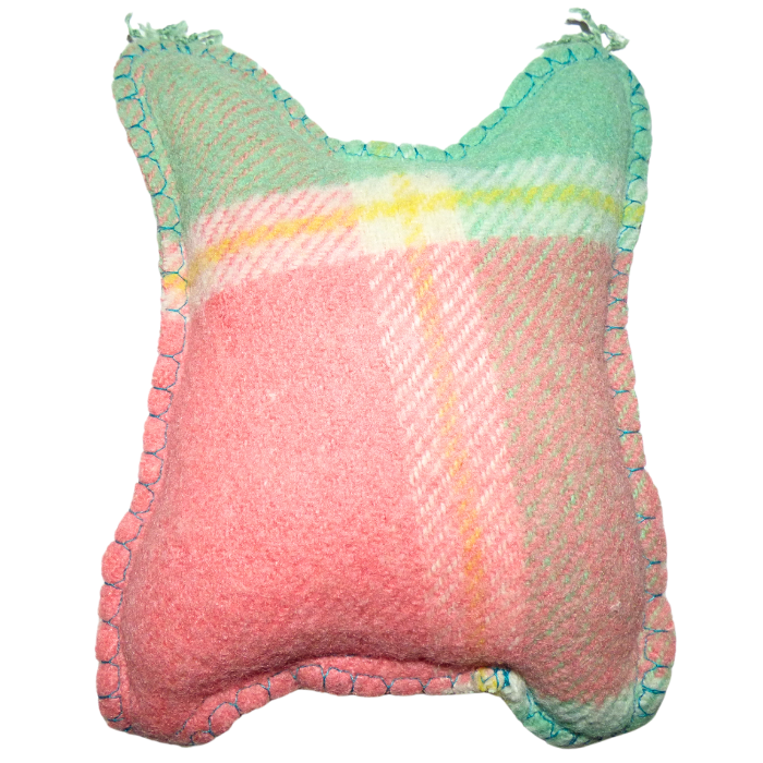 Cuddle Monster, green, yellow & pink medium with green fluffy hair