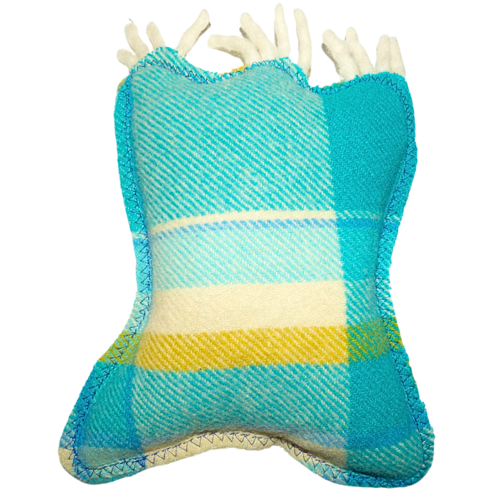 Cuddle Monster, blue, yellow & cream medium with white spiky hair