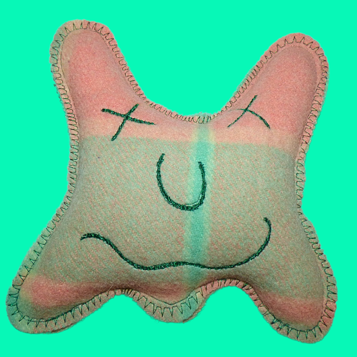Cuddle Monster, small  pink & green 