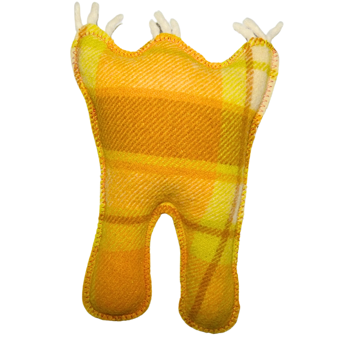 Cuddle Monster blue, orange Large with spiky white hair