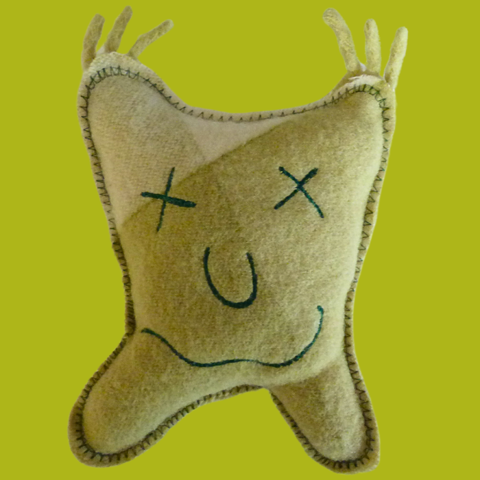 Cuddle Monster, green & cream medium 