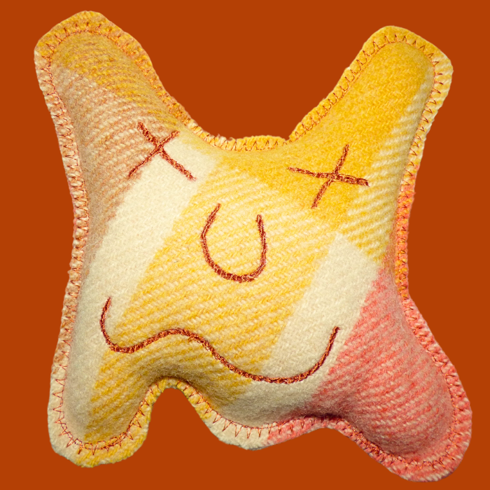 Cuddle Monster, small orange, yellow & cream 