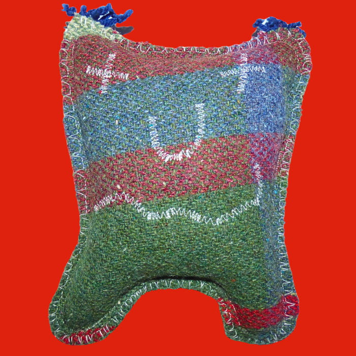 Cuddle Monster, green, red & blue medium with blue hair