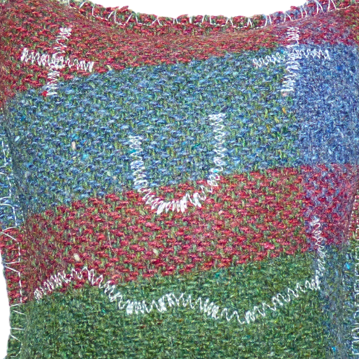 Cuddle Monster, green, red & blue medium with blue hair