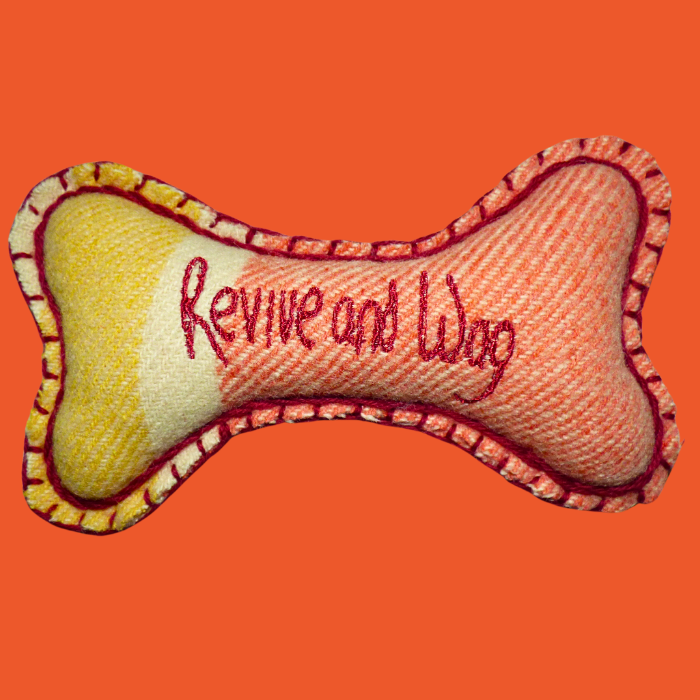 Delightful medium orange Dog Bone wool 