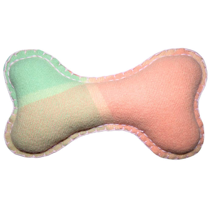 Gorgeous large pink & green Dog Bone wool
