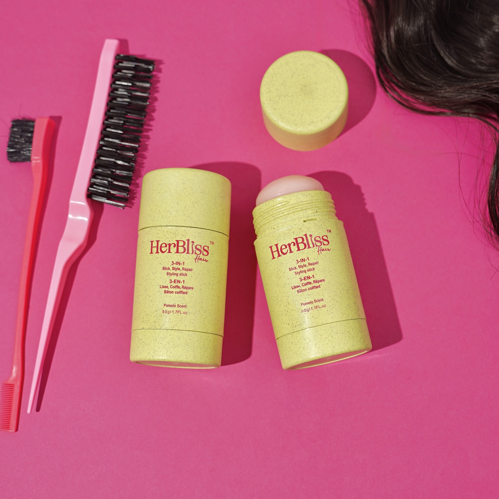 1 Bâton Coiffant + 2 Brosses à cheveux