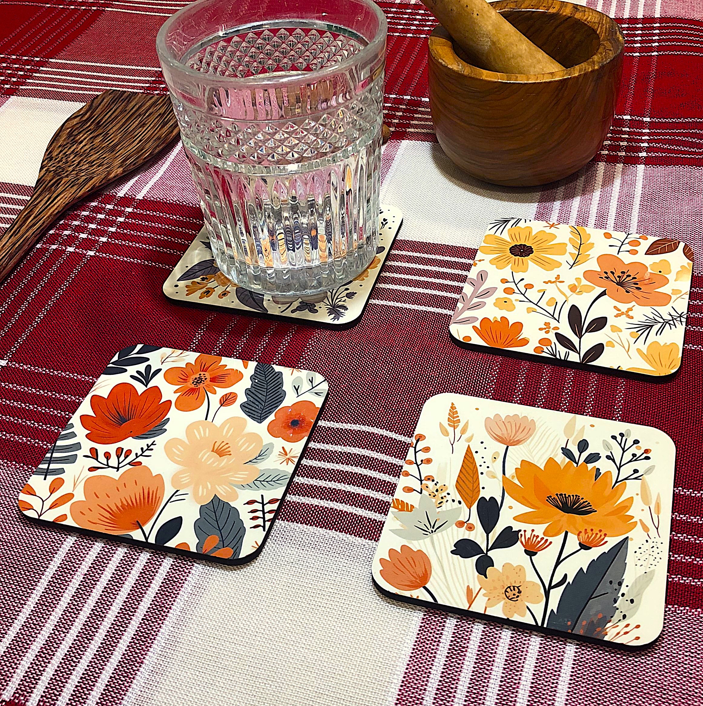 Floral Coaster Set