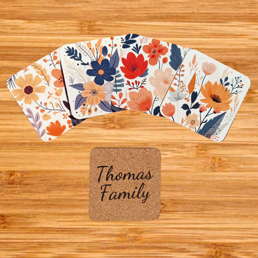 Floral Coaster Set