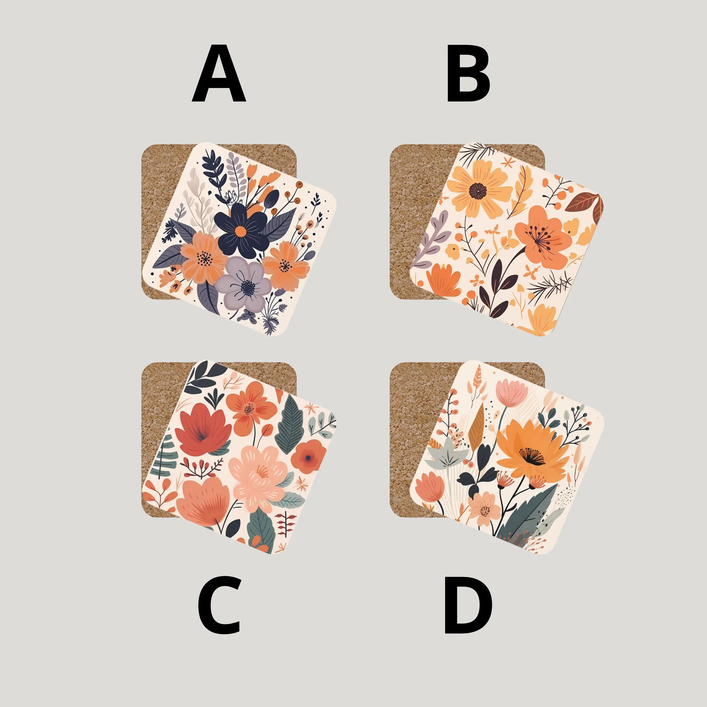 Floral Coaster Set