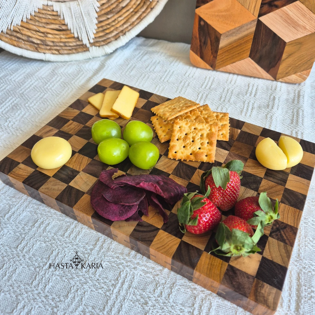 End Grain Checkered Charcuterie Board
