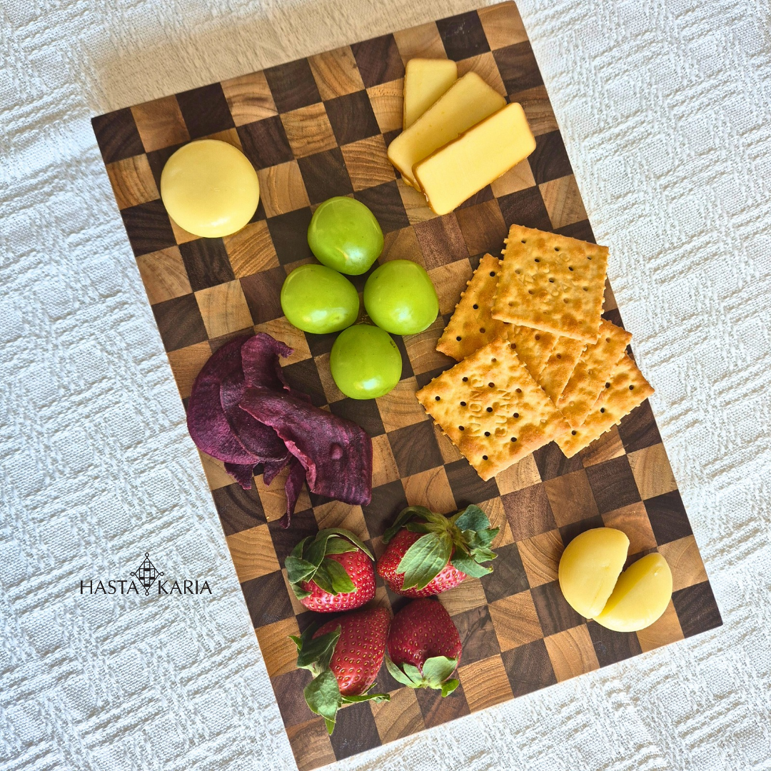 End Grain Checkered Charcuterie Board