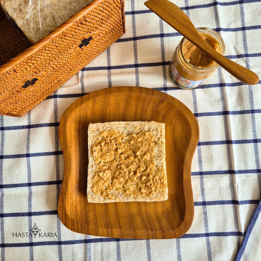 Teakwood Bread Plate and Butter Knife Set