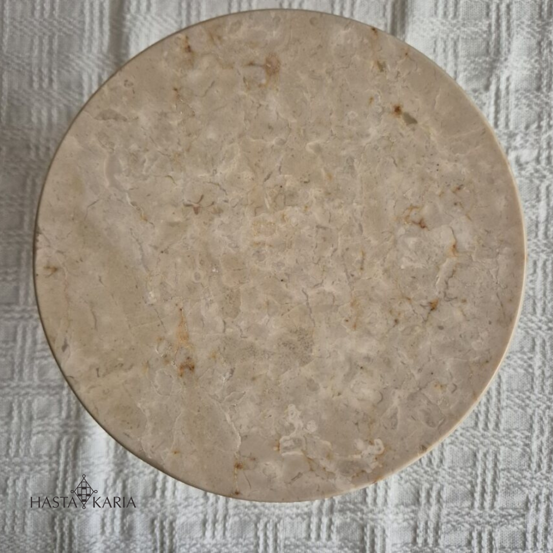 Wooden Cake Stand with Marble Top