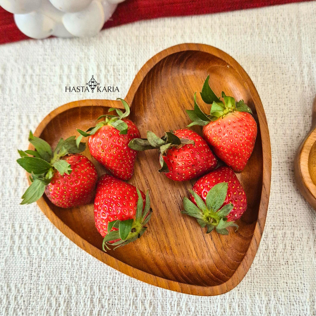 Heart Shape Wooden Plate