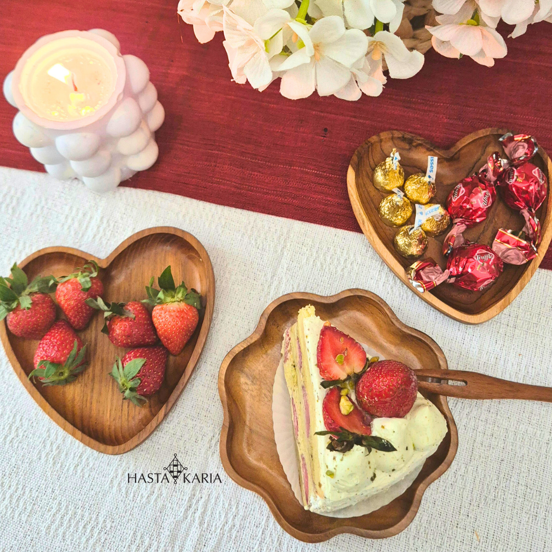 Heart Shape Wooden Plate