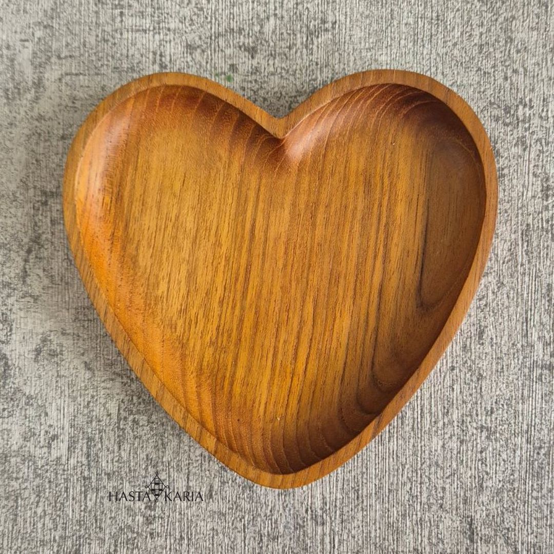 Heart Shape Wooden Plate