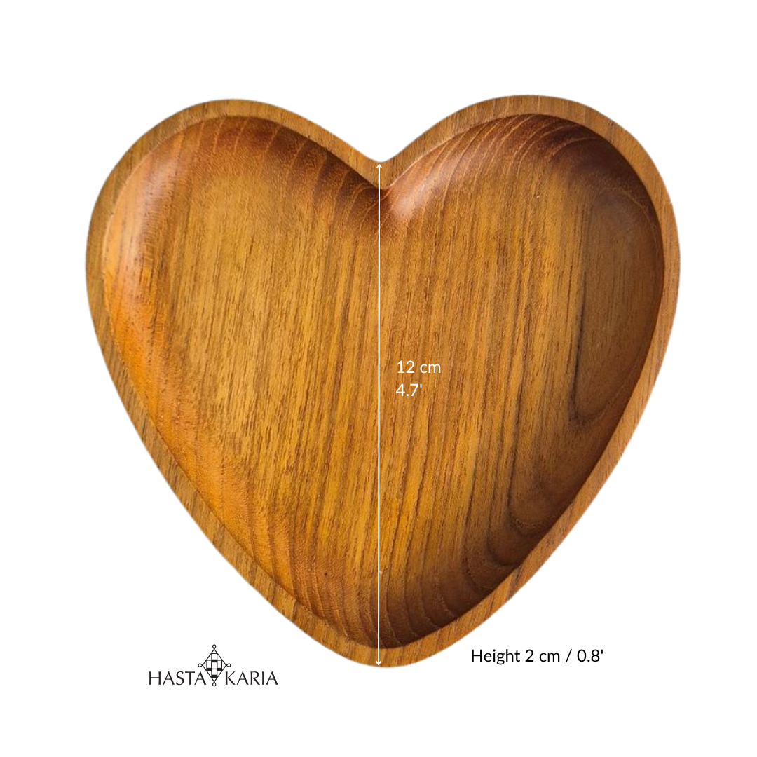 Heart Shape Wooden Plate