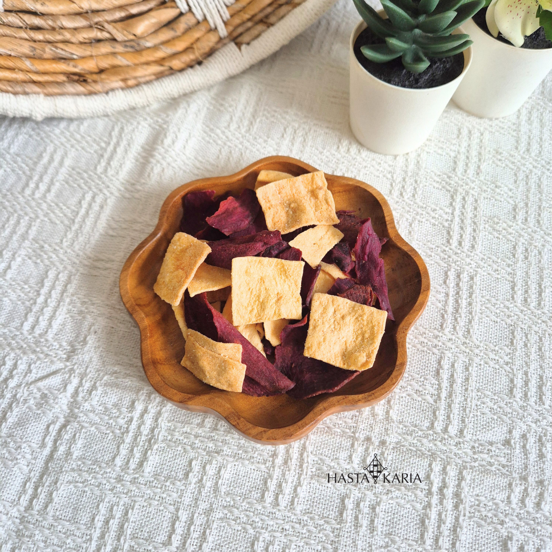 Flower Shape Wooden Plate