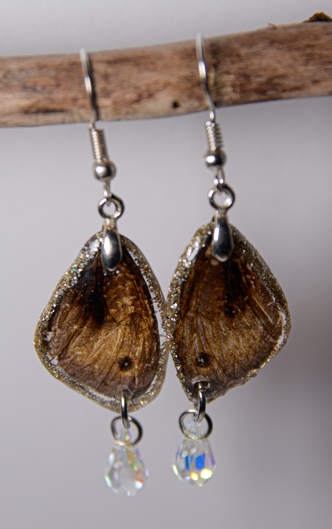 Boucles d'oreilles en résine papillon