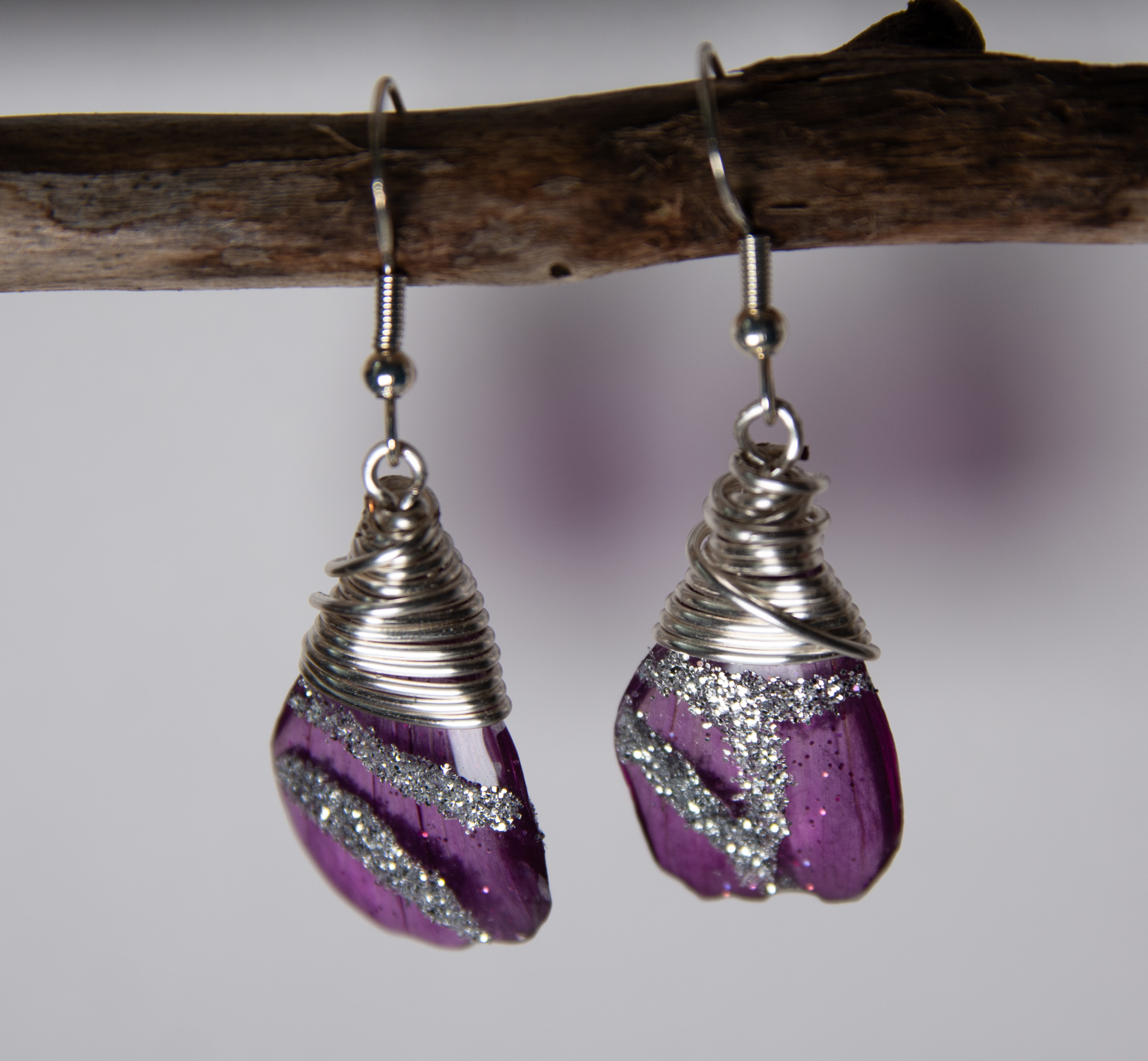 Boucles d'oreilles en résine