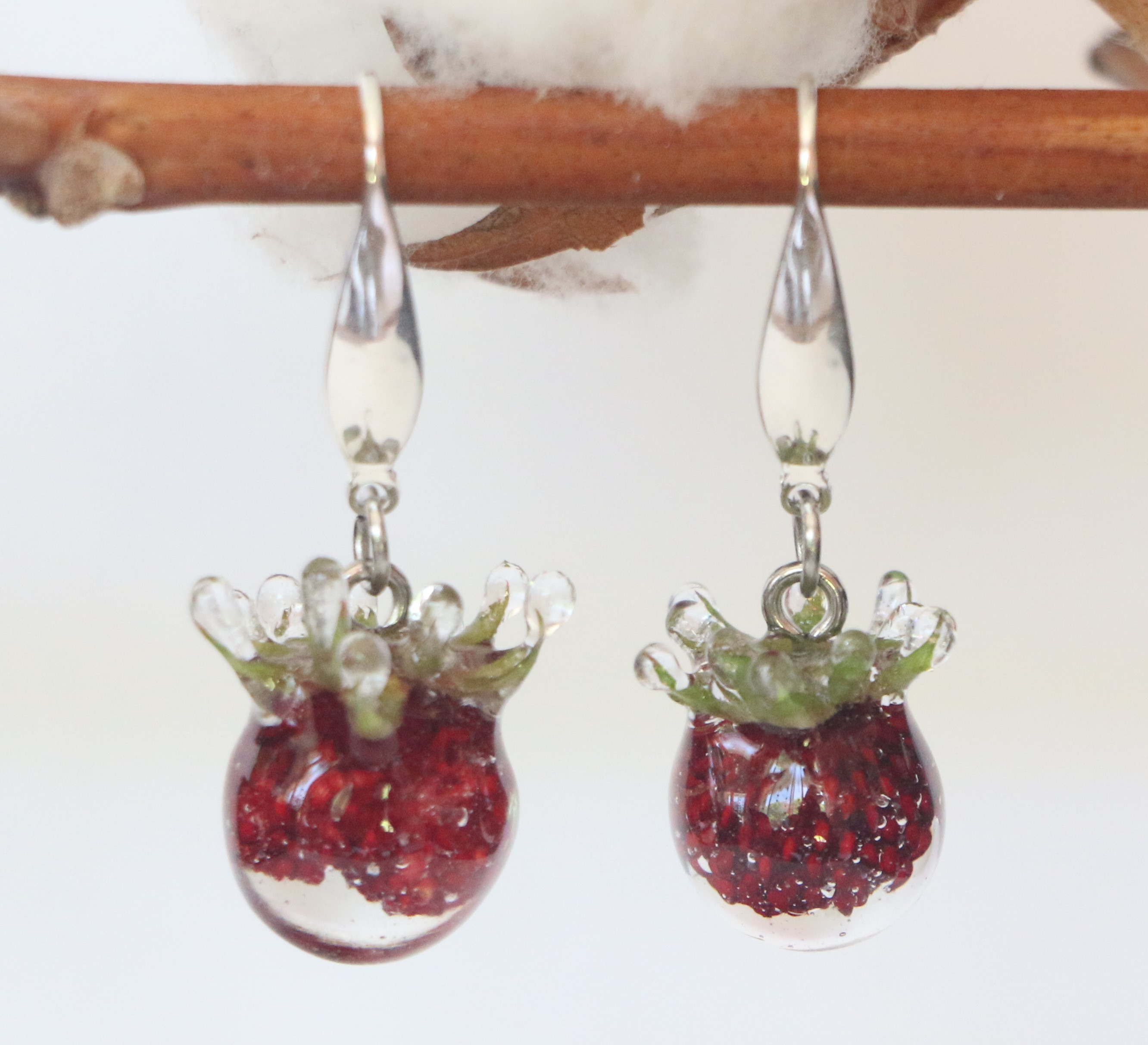 Boucles d'oreilles Fraises des bois