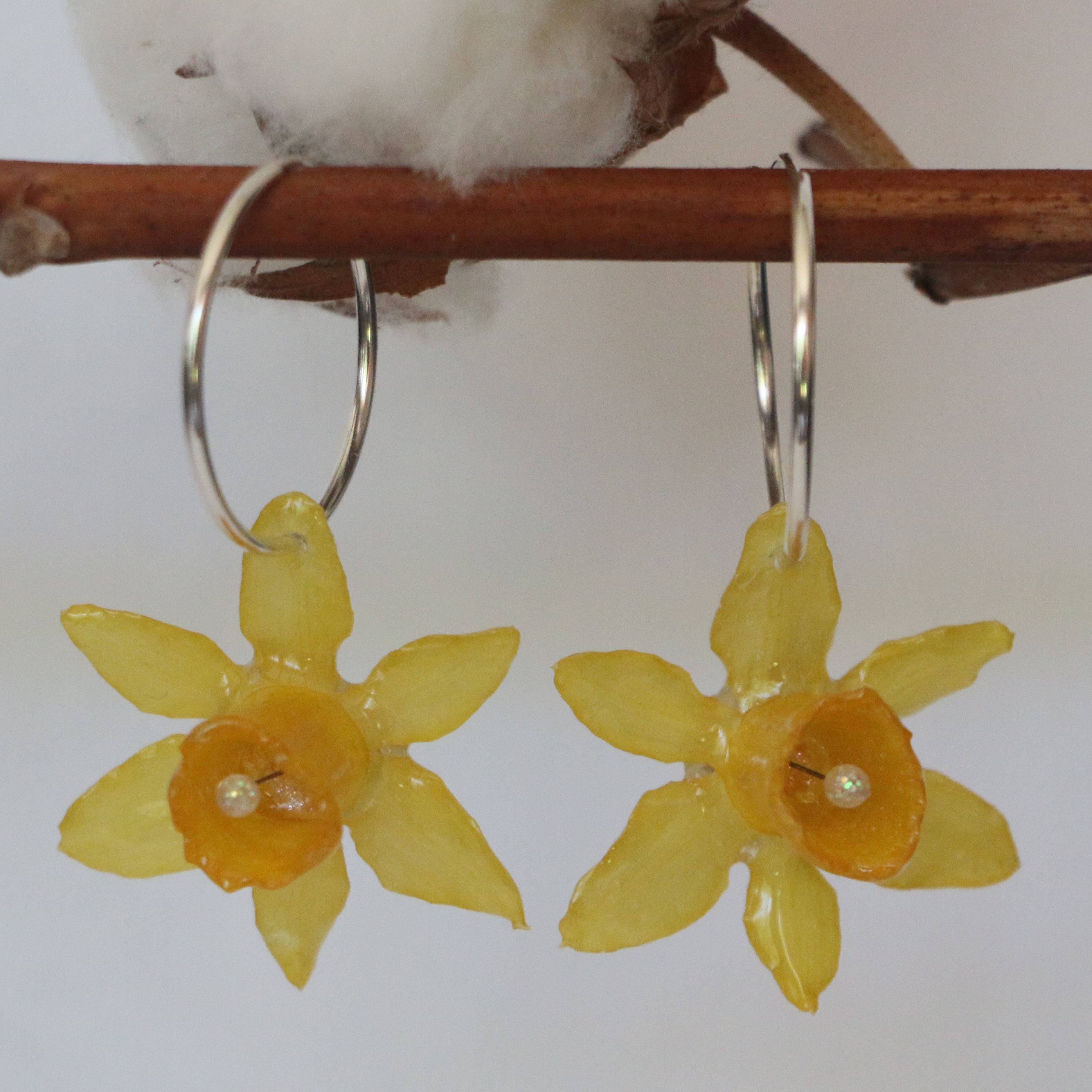 Boucles d'oreilles en Jonquille Créoles 20 mm Argent 925