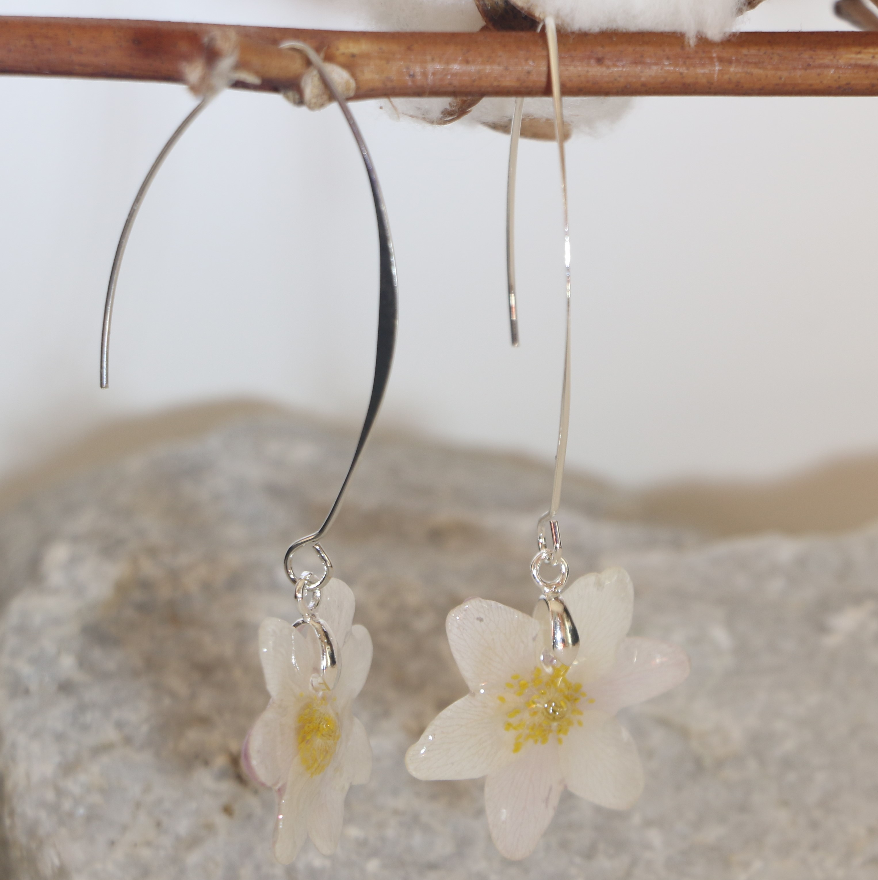 Boucles d'oreilles Anémone des bois