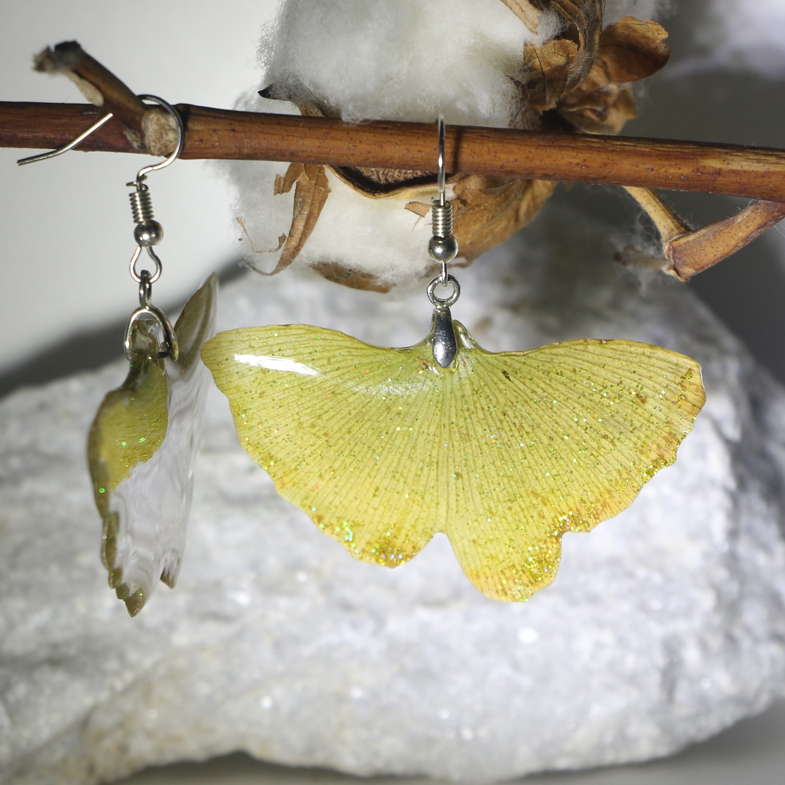Boucles d'oreilles Ginkgo Biloba