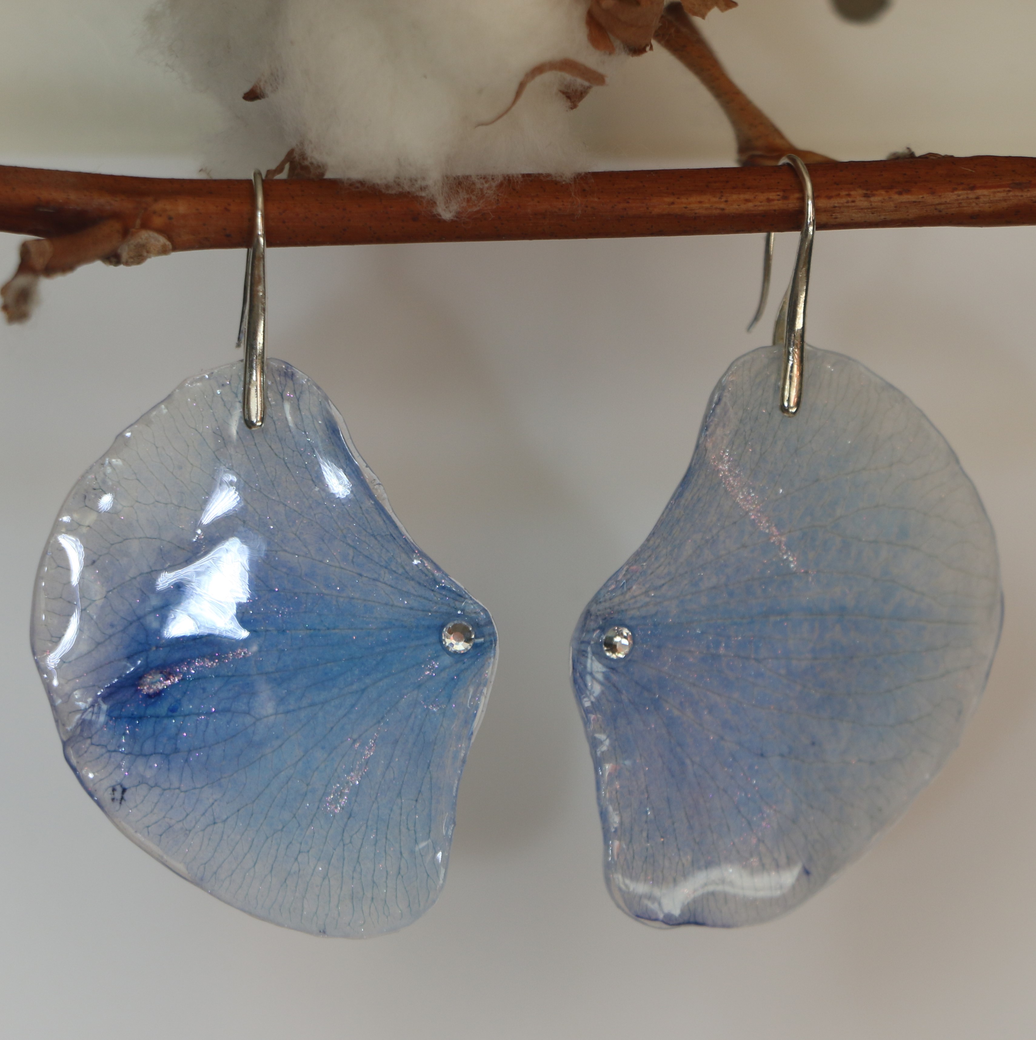 Boucles d'oreilles Orchidée bleue